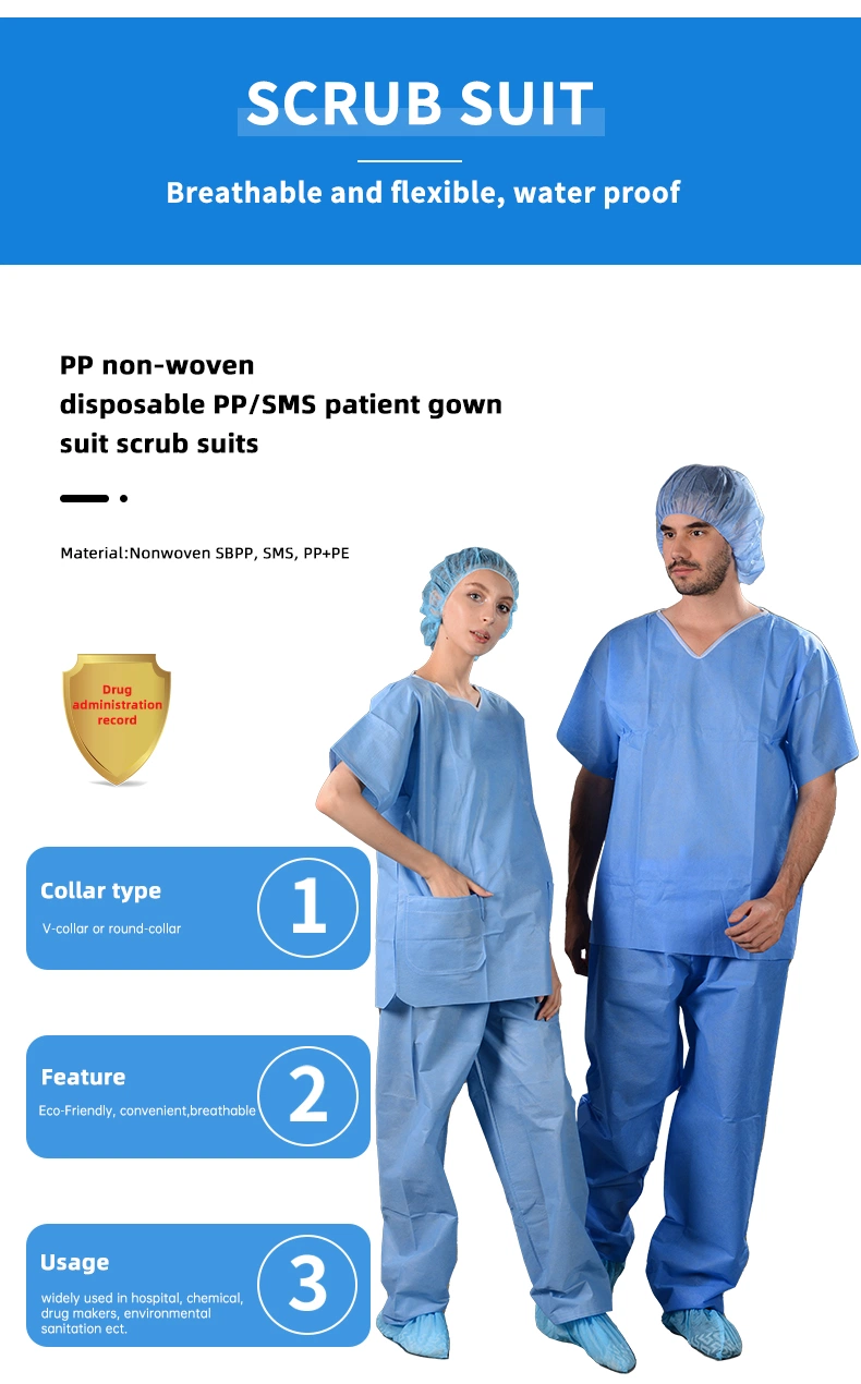 Hot 2021 Sell Hygienic Patient Gown/Scrub Suits Medical Consumable Hospital Uniform
